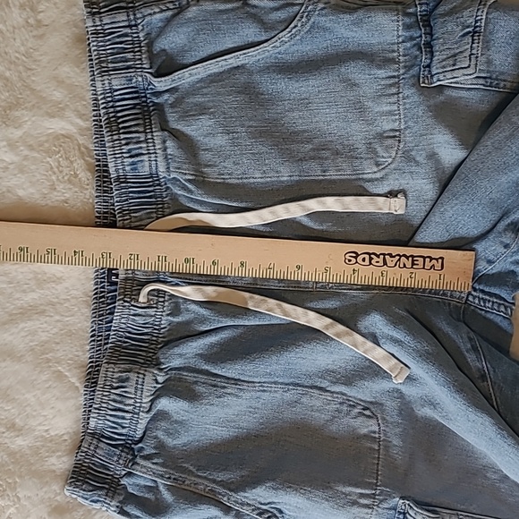 Gap Loose Baggy Fit Elastic Waist Cargo Pocket Easy Denim Light Blue Jeans - Picture 11 of 13